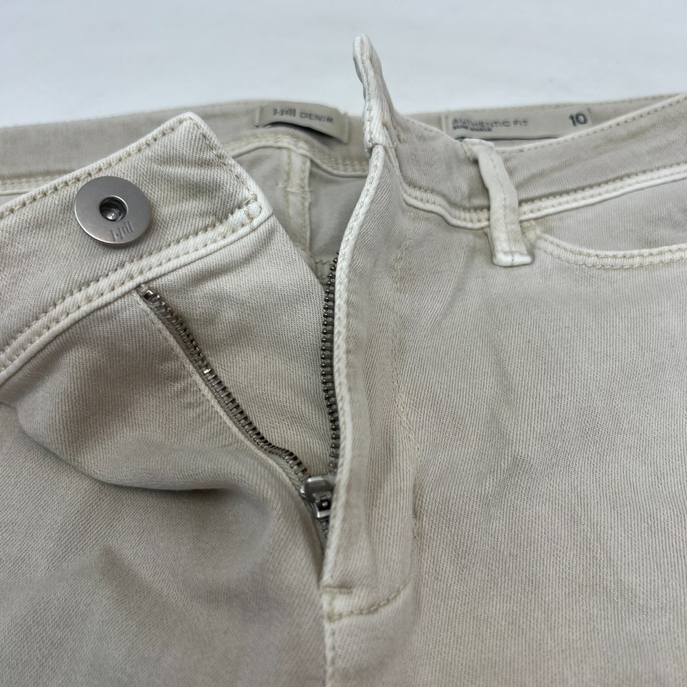 J. Jill Denim Authentic Fit Slim Ankle Jeans Womens Size 10 Beige Khaki Mid Rise - Picture 5 of 11